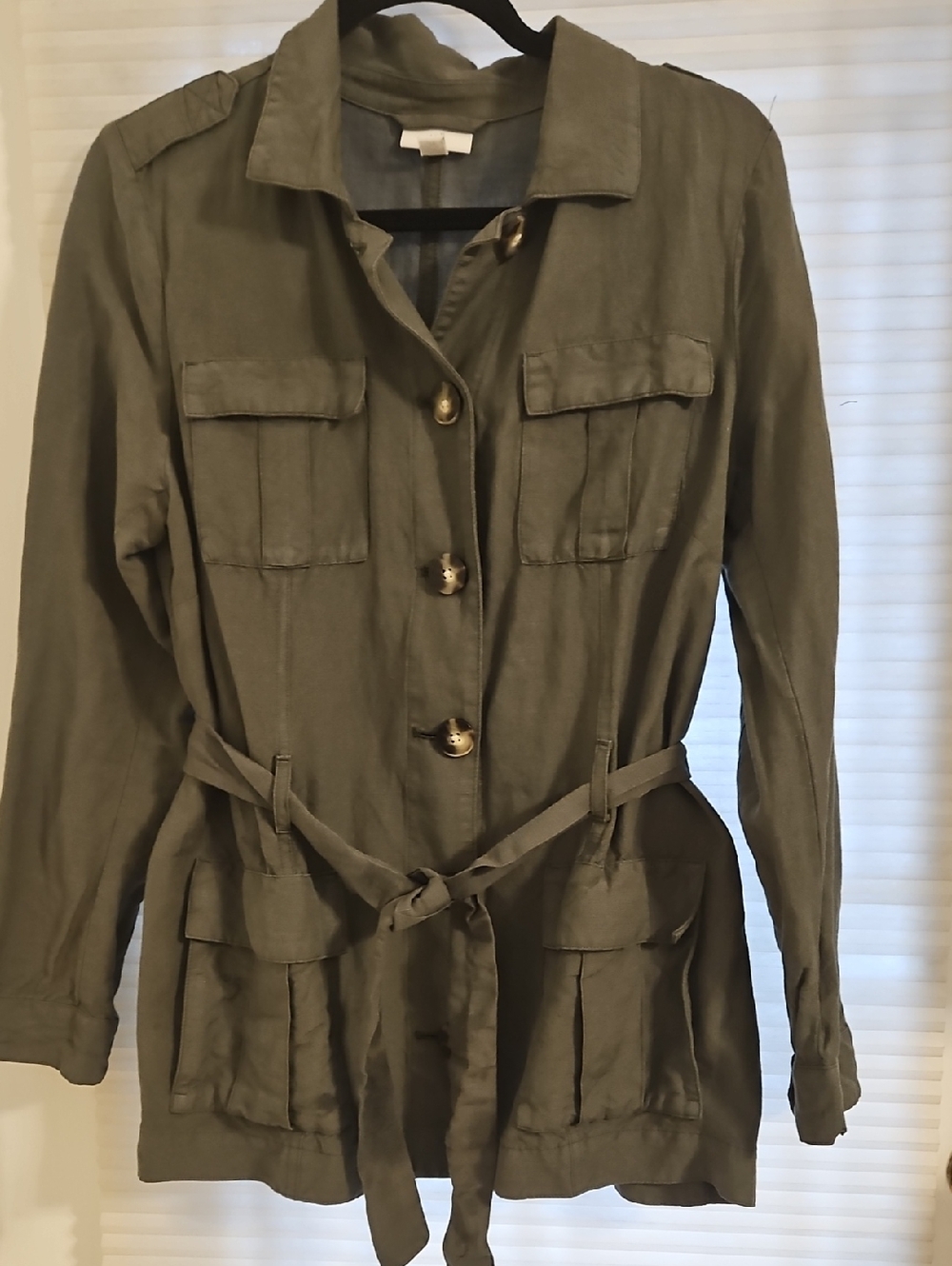 Women’s Olive Utility Jacket with Belt
